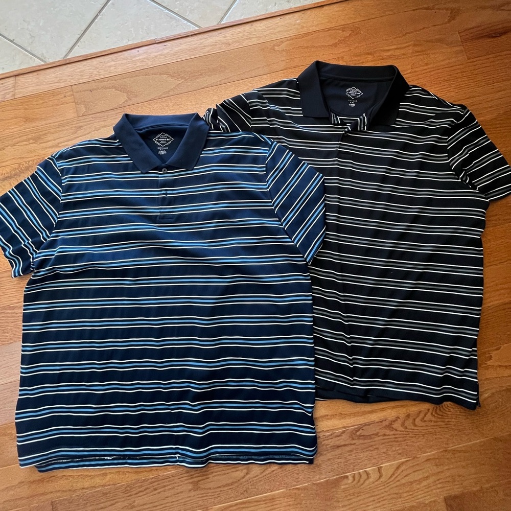 2 ST JOHNS NAY Striped Polo Shirt Set - Black and Blue